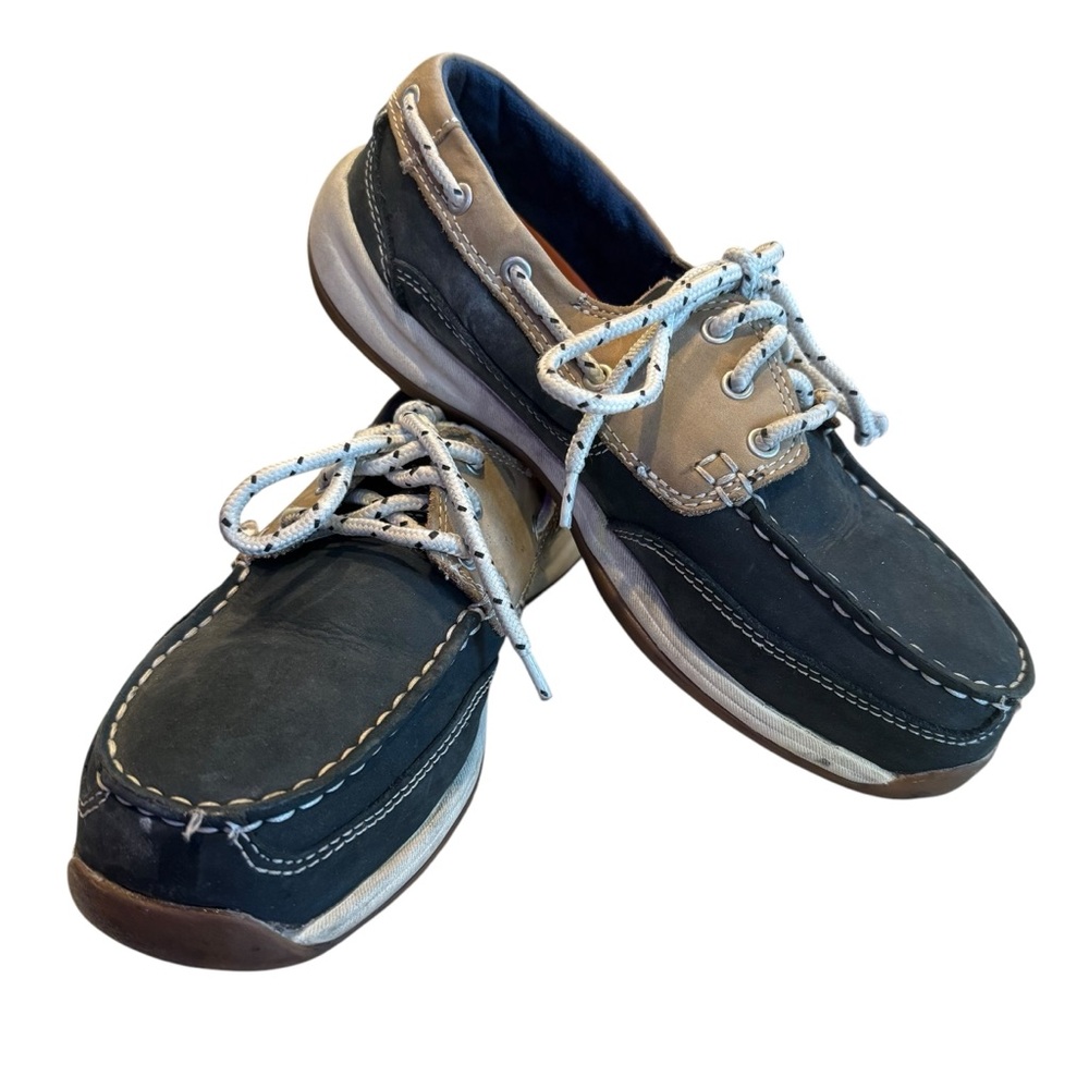 ROCKPORT WORKS WOMENS SAILING CLUB BOAT SHOES. SIZE 9W.